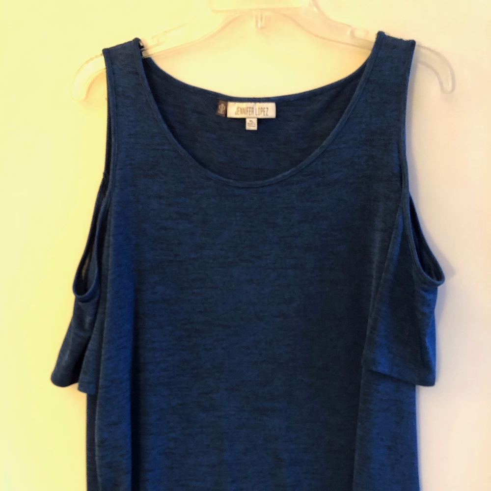 Blue Open Shoulder Top